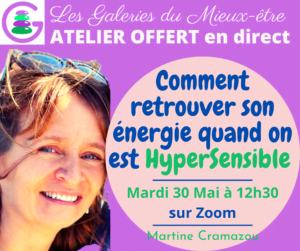 Martine Cramazou vous fait découvrir dans cet atelier comment récupérer votre énergie en réunifiant votre esprit si vous êtes hypersensible !